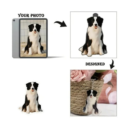 Custom Photo & Text Acrylic Keychain, Personalized Irregular Cutout Portrait Key Ring, Customized Couple Memorial Bag Charm Gift
