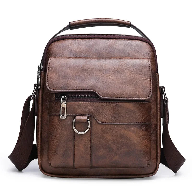 Brand Men Shoulder Bag for 9.7" iPad Men PU Leather Flaps Men's Crossbody Bags Business Flap Male Solid Messenger Bag Travel Bag