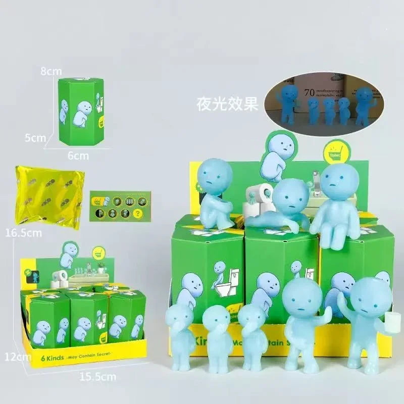 Noctilucent  Blind Box Brick Moving Bedroom Fitness Trend Toy Collectibles Blind Box Figure Doll Model Decoration Gifts