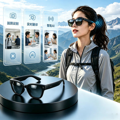 2026 AI Smart Glasses with 8MP Camera Video Recording Many Languages Translation Sunglasses Bluetooth Call Music Play Men Women