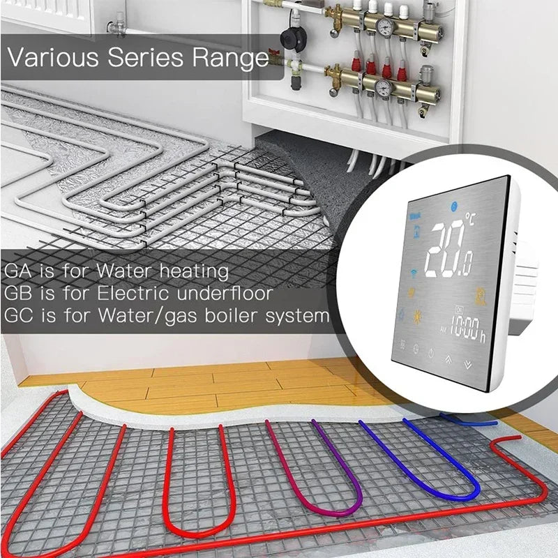 Water Electric floor Heating Water/Gas Boiler Smart WiFi ZigBee Thermostat Temperature Controller Works Tuya Alexa Google Home
