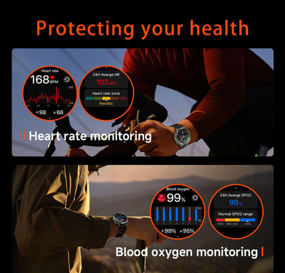 New 1400mAh Battery Sports Smart Watch 1.7” SOS+Flashlight Exercise Record Bluetooth Call Waterproof Health Watch For Android iO