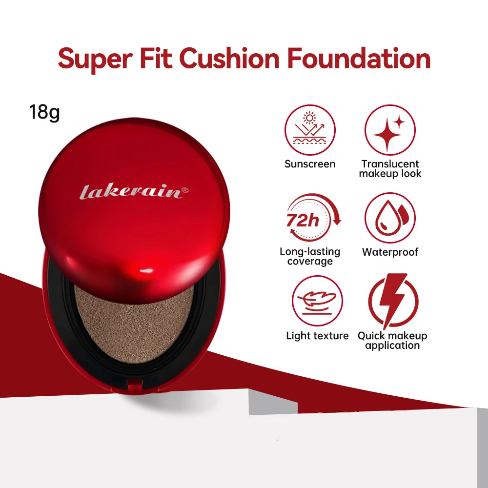Korean Air Cushion Foundation Natural Moisturizing Coverage 72H Wear Semi-Matte Finish Foundation Women Long-lasting Makeup Base