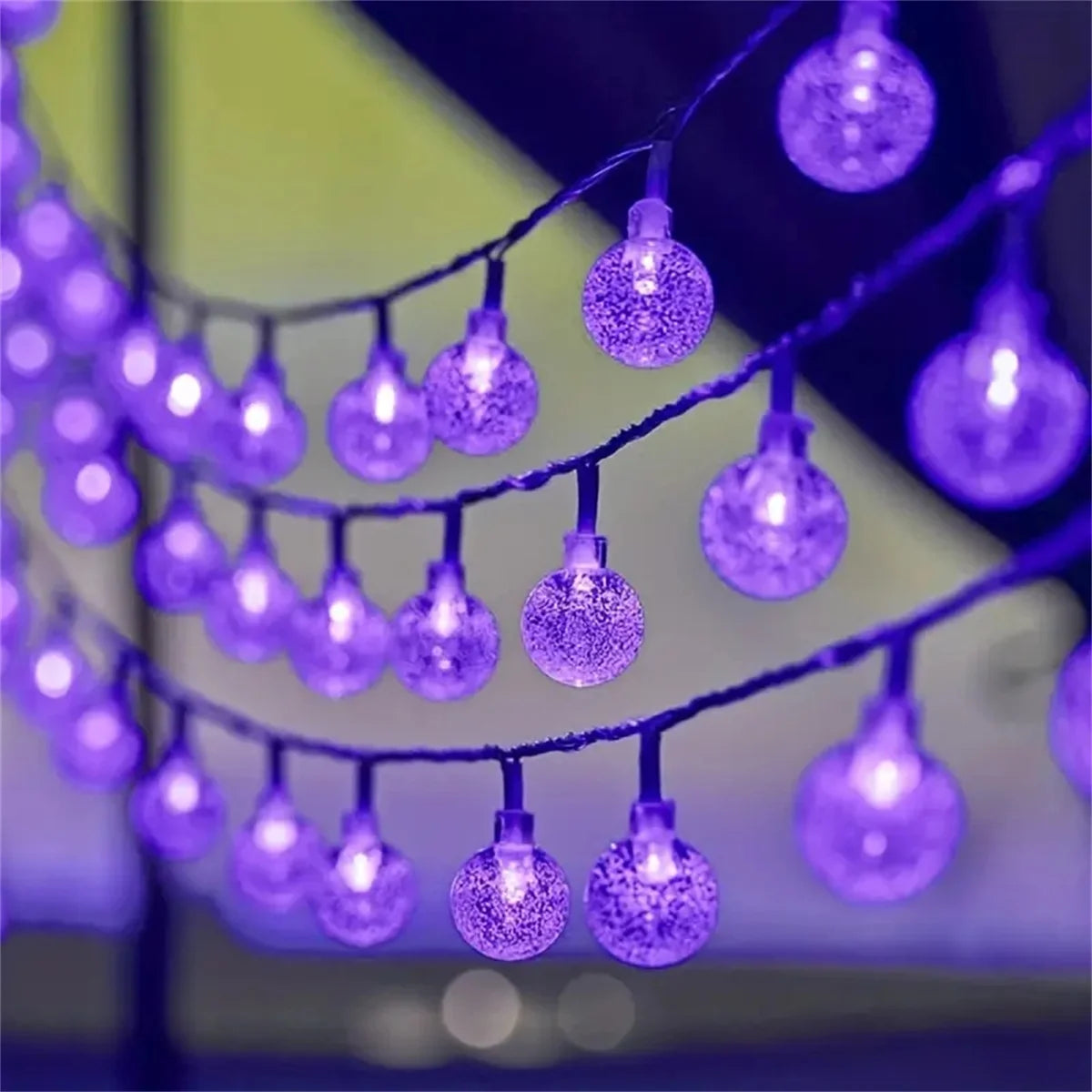 5/6.5/12M Solar Bubble Ball String Light Outdoor Lighting Waterproof 8 Functions Halloween Christmas Holiday Decorative Lamp