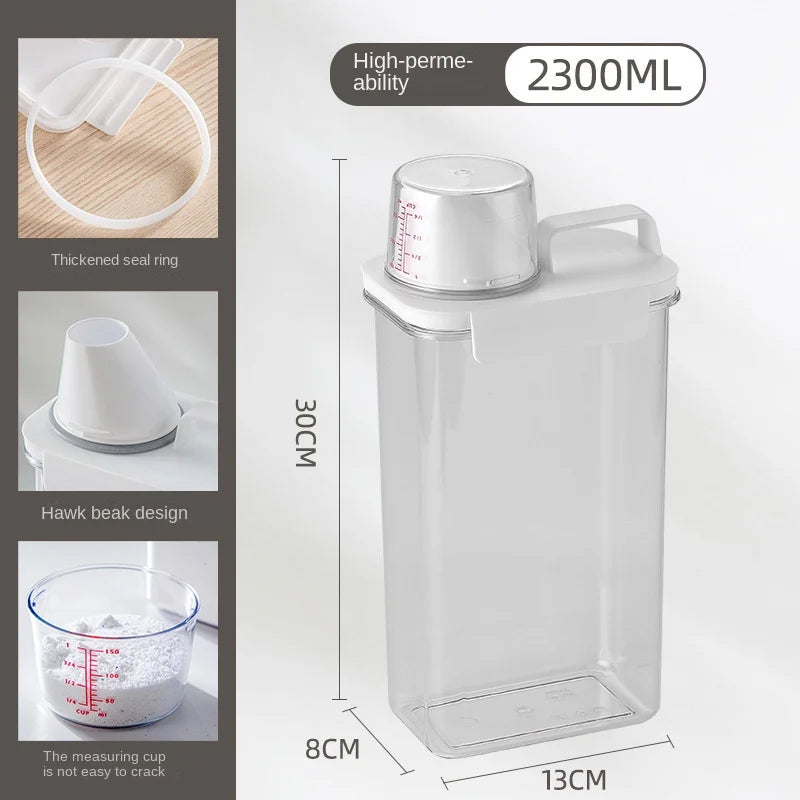 Laundry powder storage box, bathroom laundry detergent storage tank, transparent acrylic box, household necessities