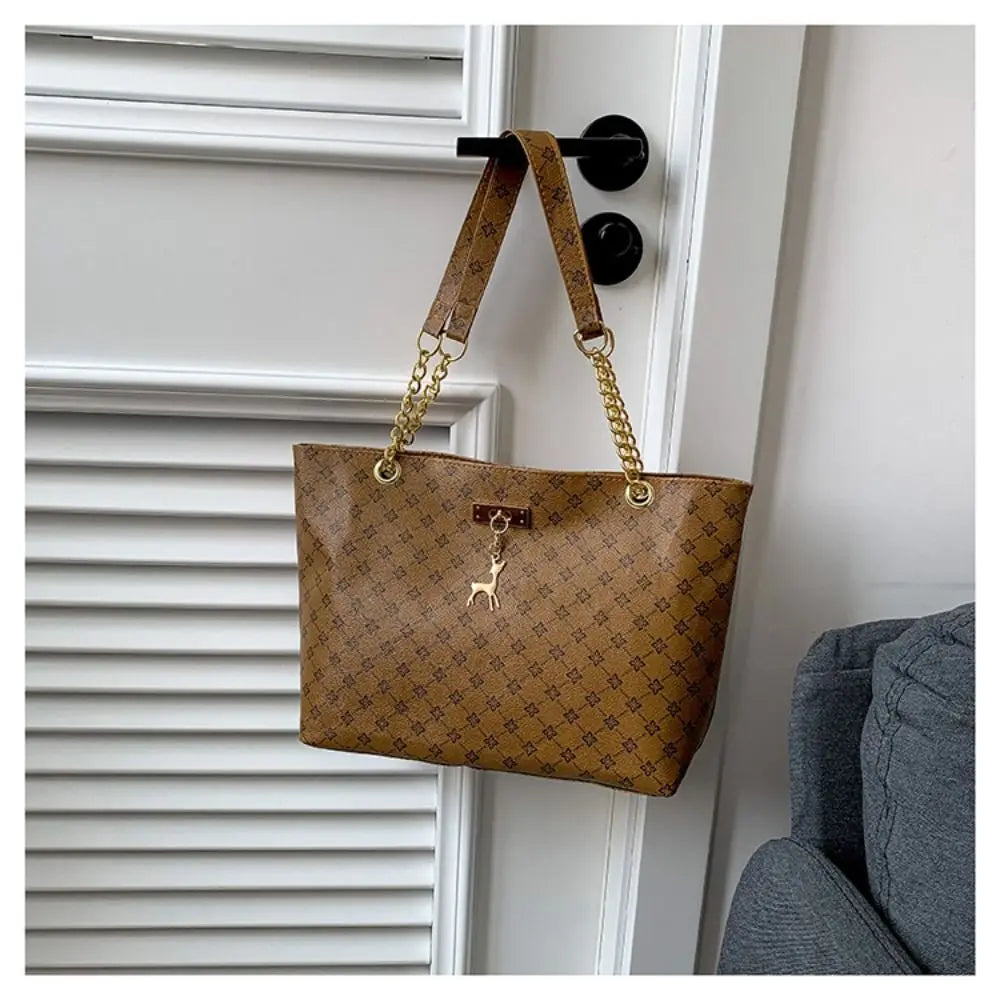 Women Luxury Design Tote Bag Large Capacity Handbag Printing Shoulder Bag Trendy New Shopping Bag Purse