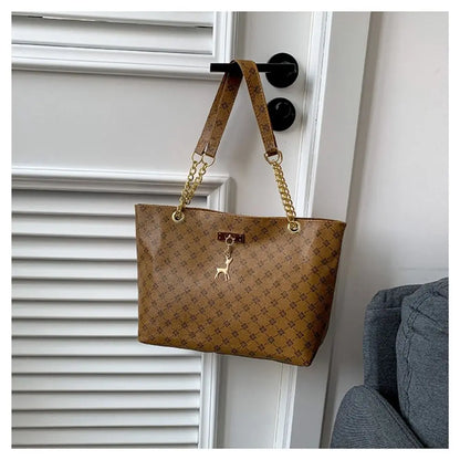 Women Luxury Design Tote Bag Large Capacity Handbag Printing Shoulder Bag Trendy New Shopping Bag Purse