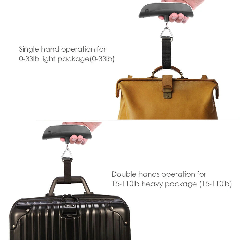 50kgx10g LCD Digital Scale Electronic Luggage Hanging Weight Scale Portabal Handheld Travel Suitcase Baggage Weight Scale