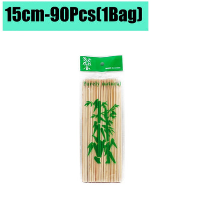 90-1350Pcs Bamboo Wooden BBQ Skewers Sticks Disposable 15/20/25/30cm for Grilling, Fruit, Kabob,BBQ, Barbecue, Camping, Outdoor