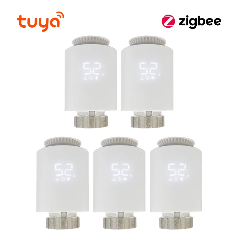 Tuya Zigbee Thermostatic Valve Radiator Zigbee Thermostat Smart Thermostatic Radiator Valve Head Temperature Controller Alexa