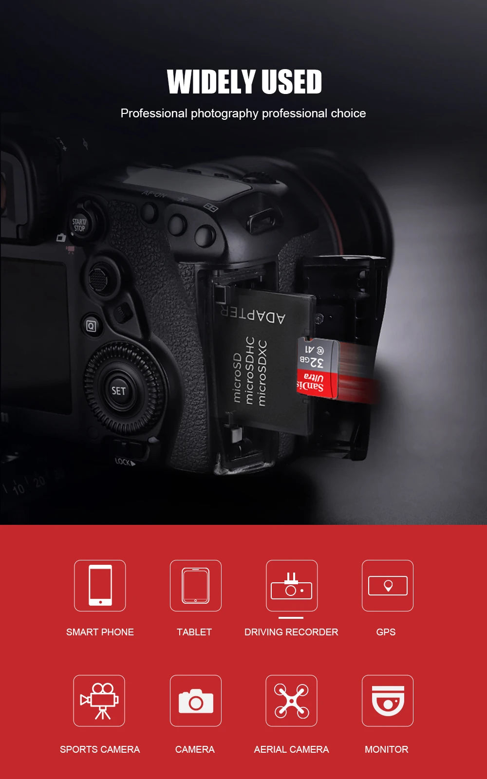SanDisk 100% Original Memory Card 128GB 64GB 32GB A1 Micro SD Card Class 10 UHS-1 TF Flash Card for Samrtphone/PC
