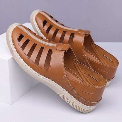 Men's Hollow Out Loafers, Summer Comfort Soft Sole Slip-On Casual Shoes, Anti-Slip Breathable Clog Sandals-HT619