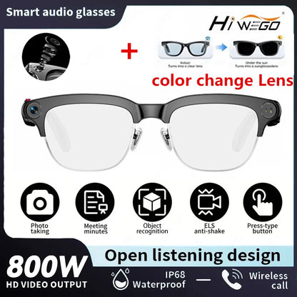 2026 New 8MP Ultra-Wide HD Camera Smart Glasses Video Record 4GB AI Photo Recognition BT Call Translation Voice Smart Glasses