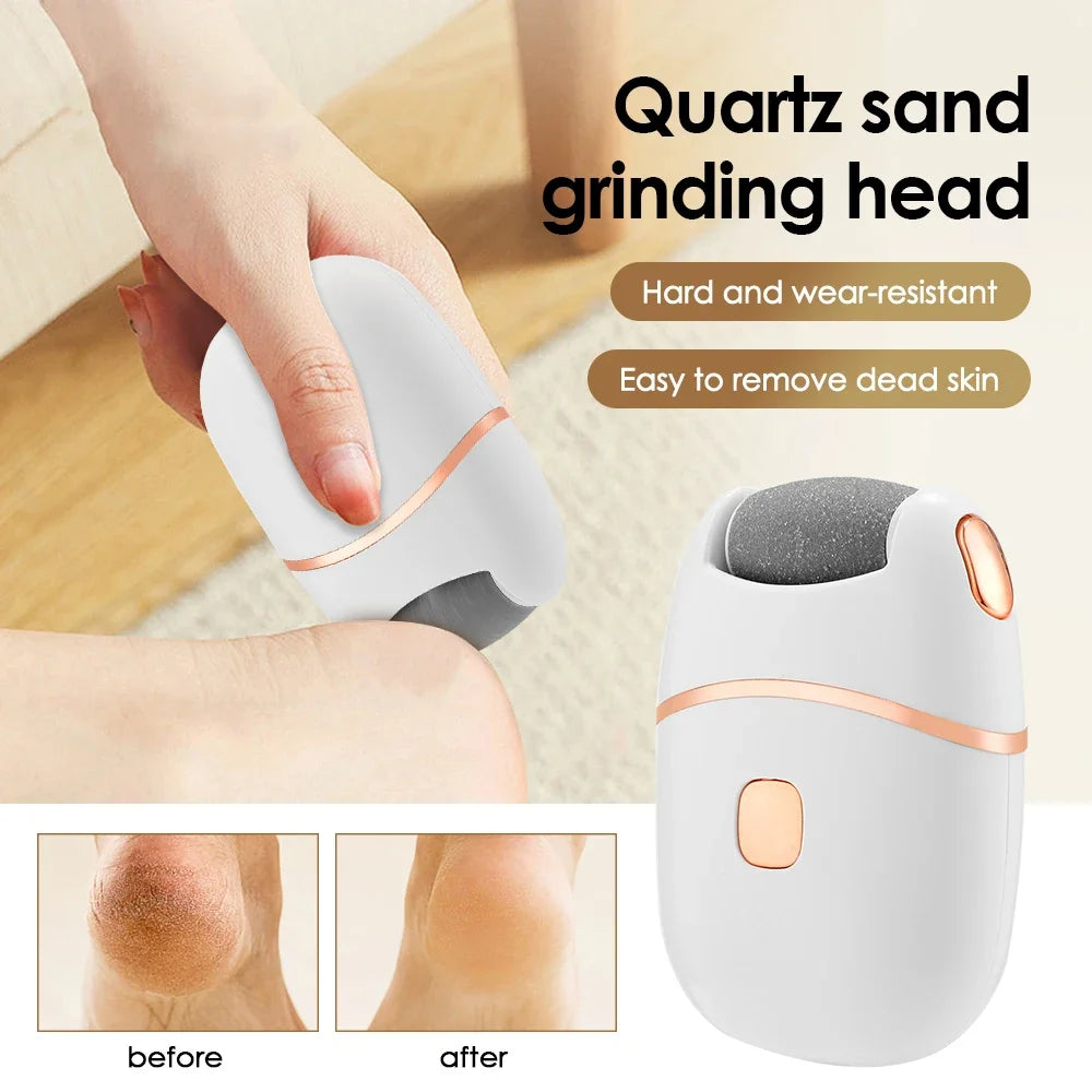 Rechargeable Electric Foot Grinder for Thick Faux Leather USB Personal Care Tool with Interchangeable Heads Grooming Tool