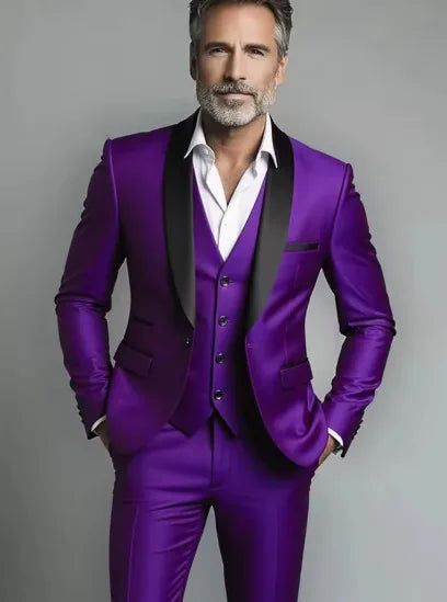 Black White Men Autumn Wedding Party Three Pieces Set Large Size Male Blazer Coat Pants and Vest Fashion Slim Fit Suit