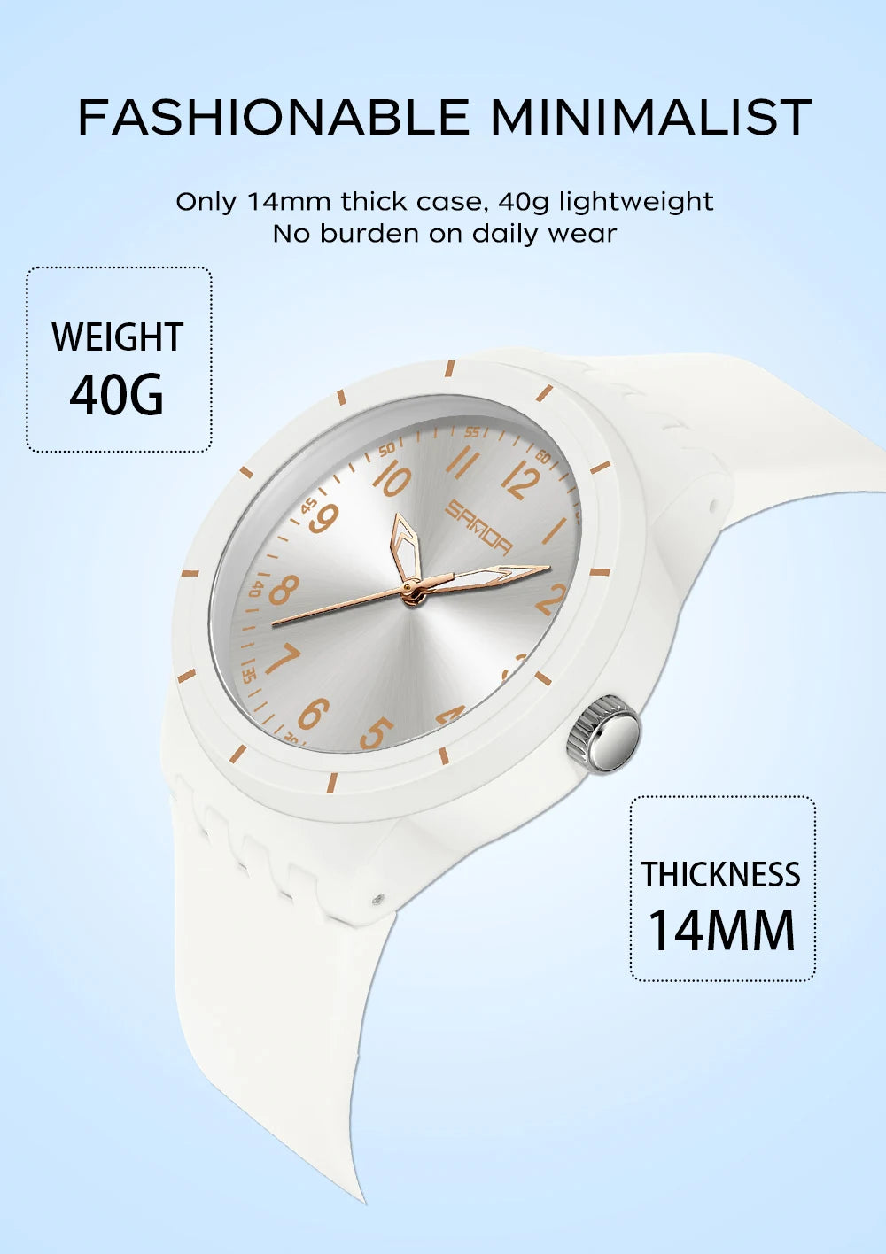SANDA New Fashion Man Sports Watches Unisex Quartz Watch Simple Waterproof 50M Night Light Men Woman Student Gift Silicone Watch
