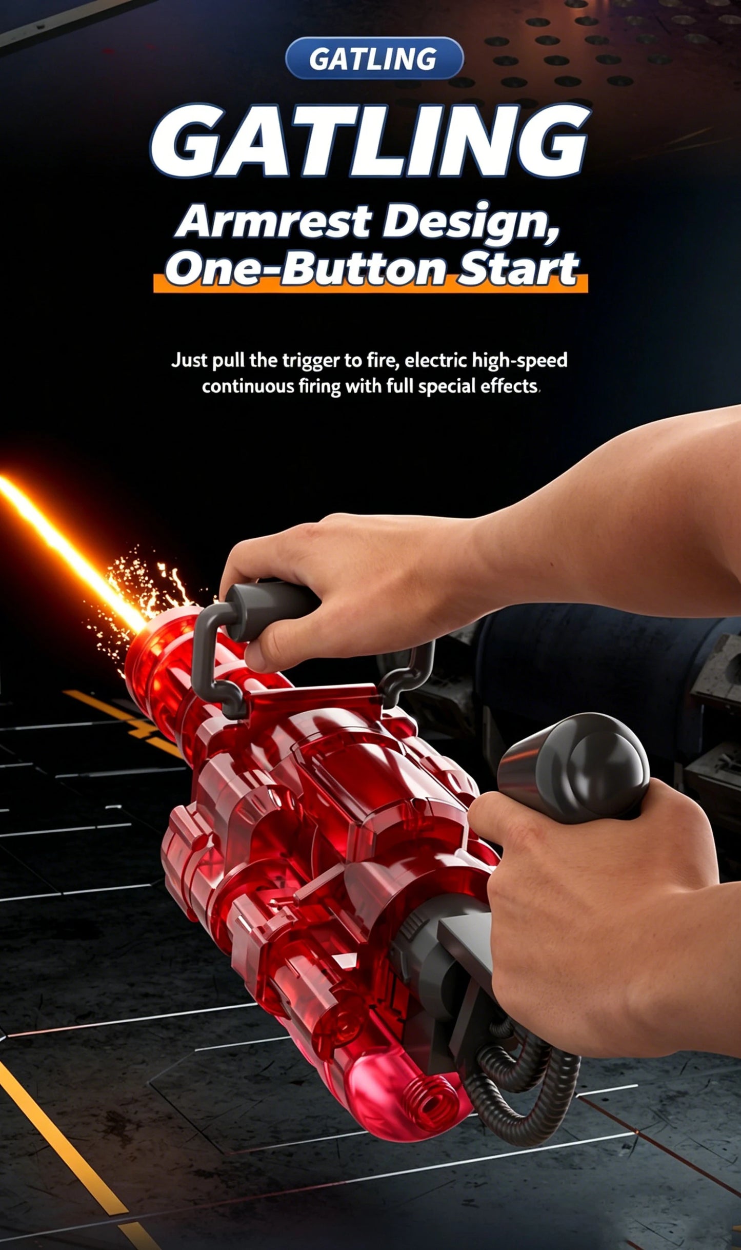 Auto Gatling Water Cannon Rotating High-Pressure Large Capacity Gatling Water Gun Toy Adults Outdoor Summer Fun Play Kid Gifts