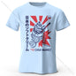 Japanese Foodie Print 100% Cotton T-Shirt, Soft & Breathable Round Neck Short Sleeve Tee, Unisex Cute & Cultural Style