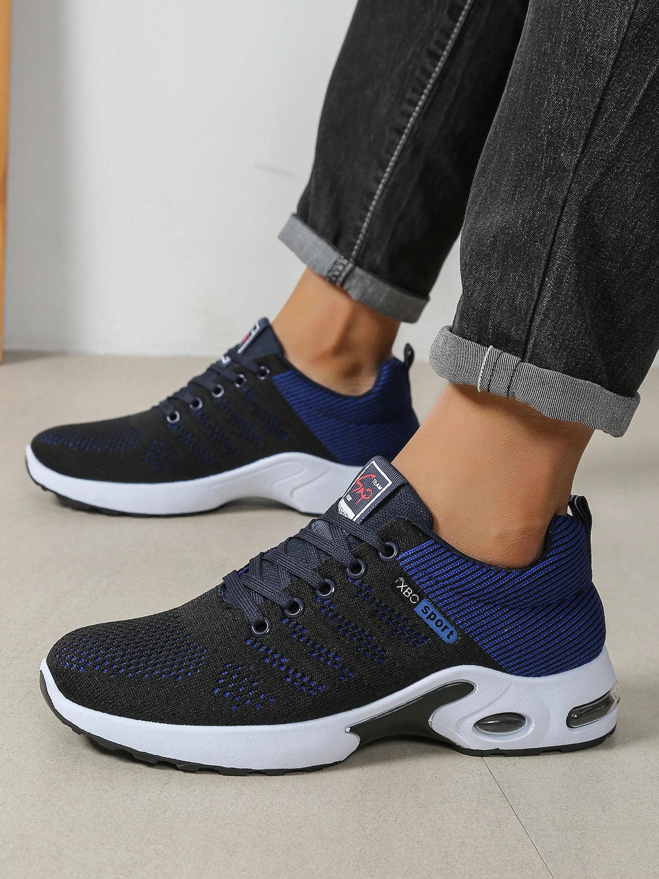 Men's Casual Sneakers Breathable Mesh Lace Up Versatile Lightweight Soft Sole Daily Walking Running Footwear For Outdoor Wear