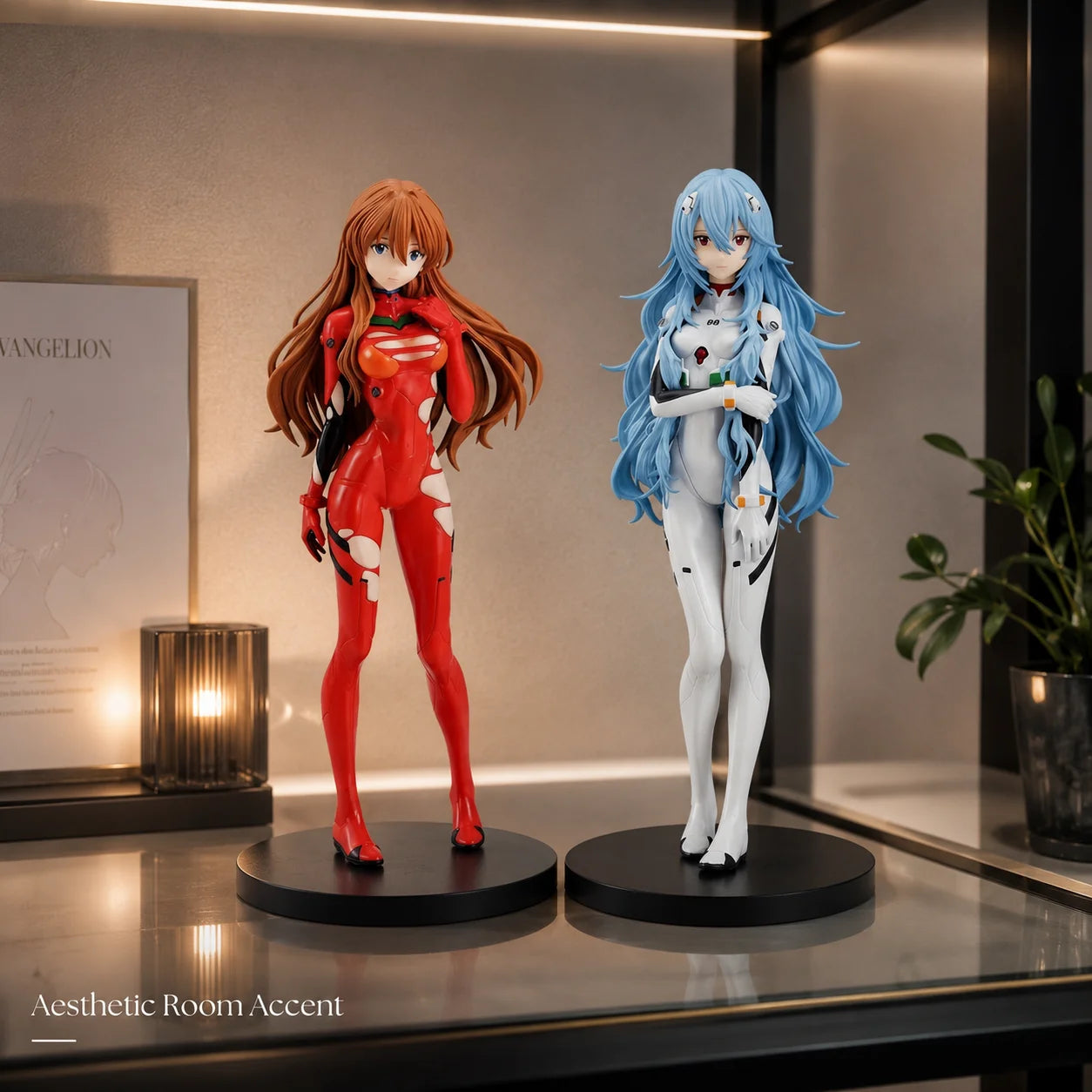 Hot Genesis Evangelion Anime Figure EVA Ayanami Rei Asuka Two-Dimensional Model Chassis Desktop Ornament Gift Doll Toys