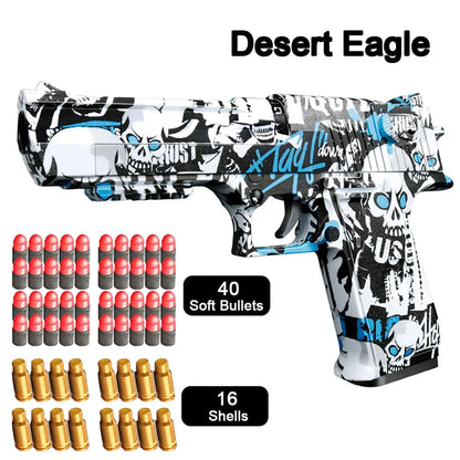 Desert Eagle Best Toy Gun For Kids Toy Pistol Boys Birthday Gift 16 Shells + 40 Darts Model Shooting Game