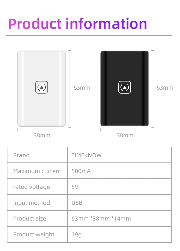 TIMEKNOW Wireless CarPlay Adapter for Apple iPhone Wired to Wireless Carplay Dongle Plug And Play USB Connection Auto Car Dongle