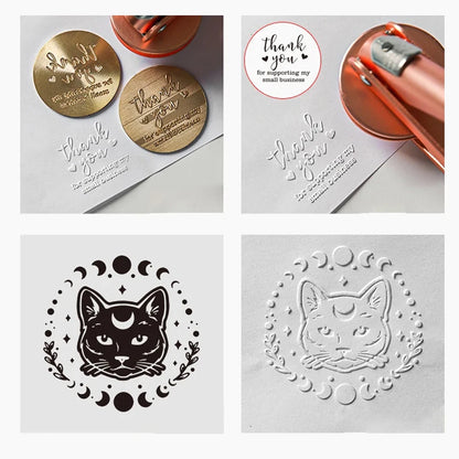 Customized Book Embossed Stamp Personalized Custom LOGO Embosser Seal Wedding Invitation Library Customize Embossing Paper Stamp