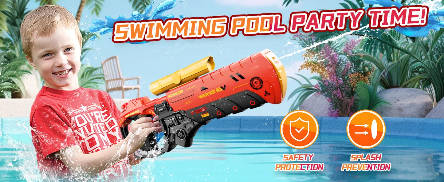 Electric Water Gun Powerful Automatic Water Gun Long Range Classic Big Electronic Watergun Beach Pool Toy Water Blaster for Kids