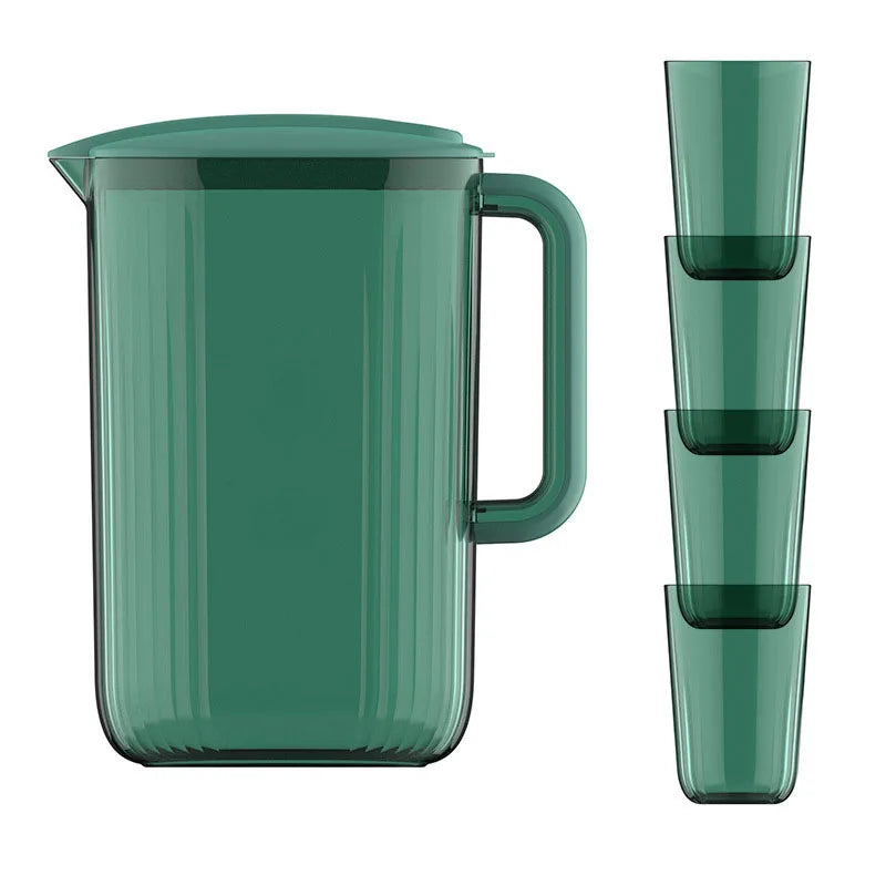 2200ml Cool Water Jug Transparent Refrigerator Water Kettle And Cups Water Pot With Handle Large Capacity Office Household Jug