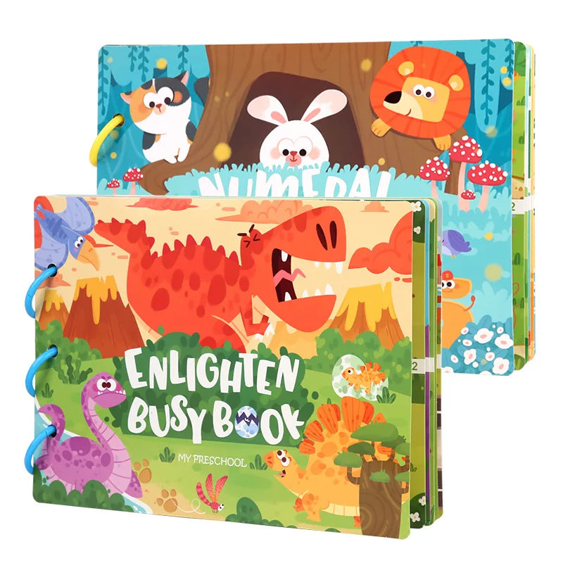 Montessori Baby Busy book My First Quiet Book Paste Early Learning Education Toy for Toddlers Matching Game Toys for Kids Gifts