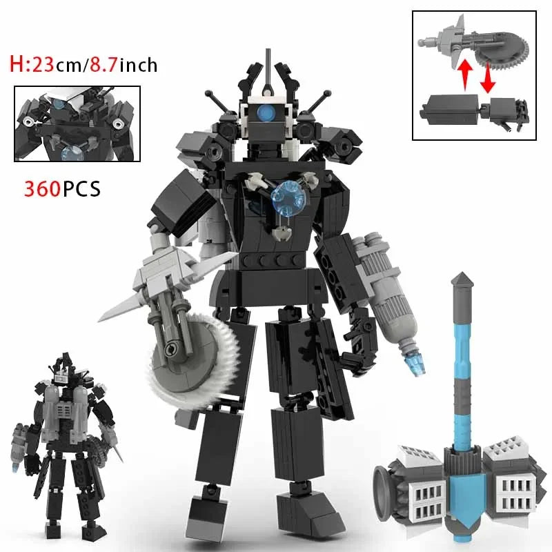 Moc Skibidi Toilet Figures Model Blocks Titan Cameraman Speakerman Construction Toys Party Halloween Decoration Boys Gifts