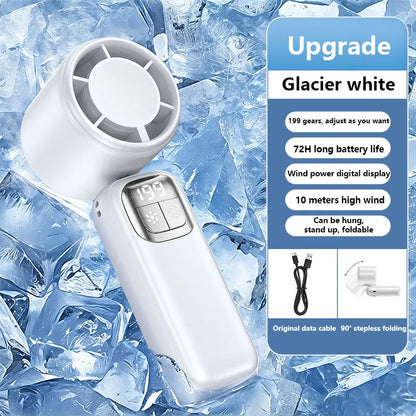 199 High Speed Handheld Fan 3000MAH Cooling Ice Cooler Rechargeable USB Brushless Motor  Jet Fan for Outdoor Travel Office