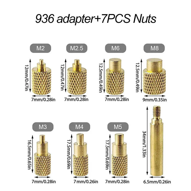 90W LED 936 Soldering iron adjust temperature With M2 M2.5 M3 M4 M5 M6 M8 Hot Melt Nuts Embedding tool For 3D Printer Parts