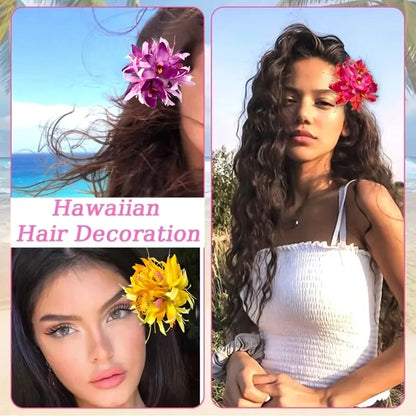 Large Sweet Equinox Flower Hair Clips Simulated Orchid Flower Hair Pins Beach Hawaii Vacation Foral Hair Clips Hair Accessories