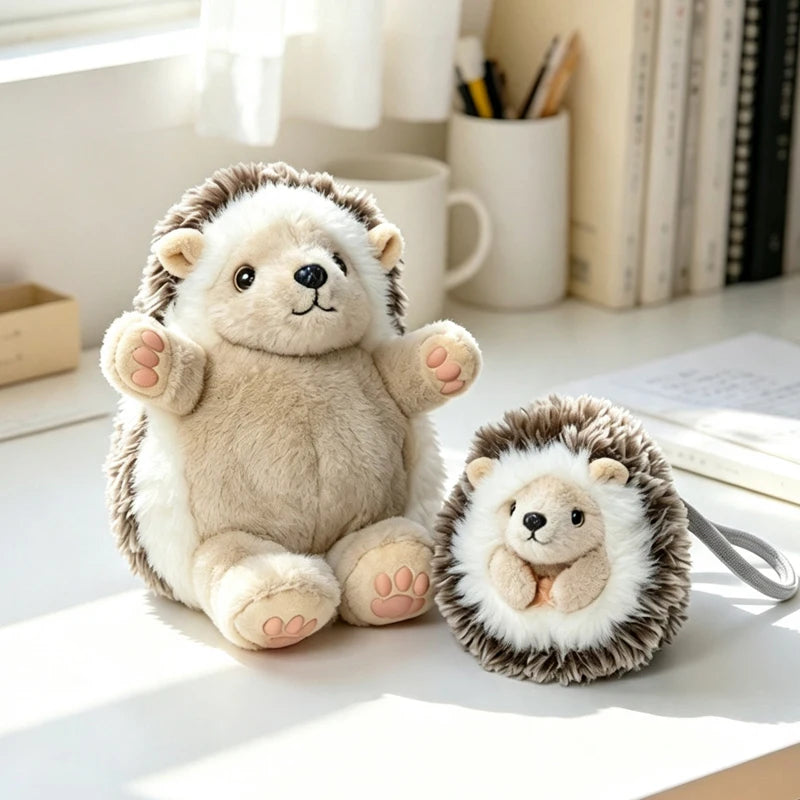 10/20/25cm Cute Hedgehog Plush Doll Soft Hedgehog Huggable Pillow Lifelike Hedgehog Pendant Doll Lovely Desktop Pet Bag Decor