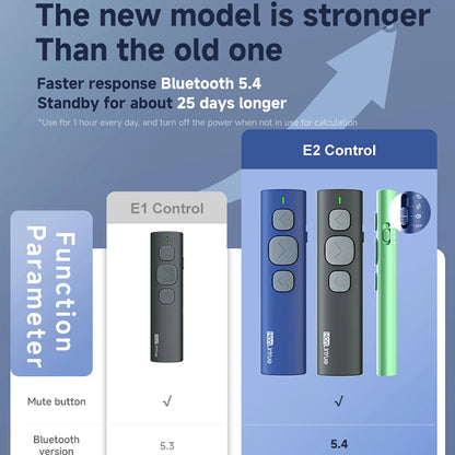 Bluetooth Page Turner Music/Camera Control Pen Paging Device E-book Reader Swipe Short Video Remote Control Supports IOS Android