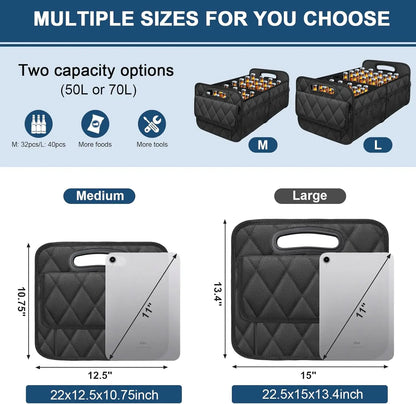 Car Trunk Organizer for SUV, Car Organizers and Storage with 6 Pocket, Car Accessories Waterproof Polyester Trunk Organizer