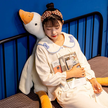 Classics Big White Goose Throw Pillow Fun Internet Famous Goose Plush Body Pillow Accompany Sleep Pillow Sofa Cushion Kids Gift