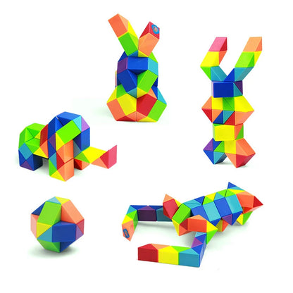 Magic Snake Cube Twist Puzzle 72/48/36/24 Wedges Brain Teaser Games For Kids Montessori Educational Toys Spielzeuge Kinder