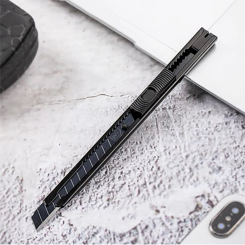 1 Pcs 9mm Black Self-locking Utility Knives Safety Snap Off Knife Paper Cutter Knife Multifunctional Office Supplies Art Knifes