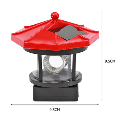Lighthouse Shape Solar LED Light Garden Fence Yard Outdoor Adornment Smart Sensor Beacon Rotating Lamp Solar Light Decor