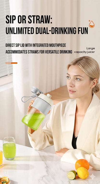 Portable Blender 38 Blades Electric Juicer Cup Rechargeable Smoothie Maker Wireless Automatic Fruit Mixer for Gym Travel Camping