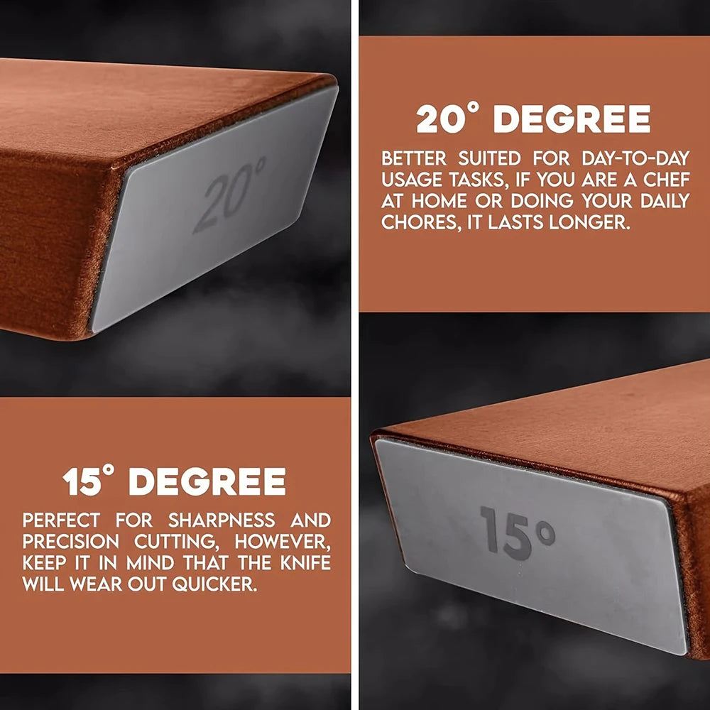 Rolling Knife Sharpener Double Sided Diamond Sharpening Stone 15/20° Degree Magnetic Angle Roller Sharpening for Kitchen Knives