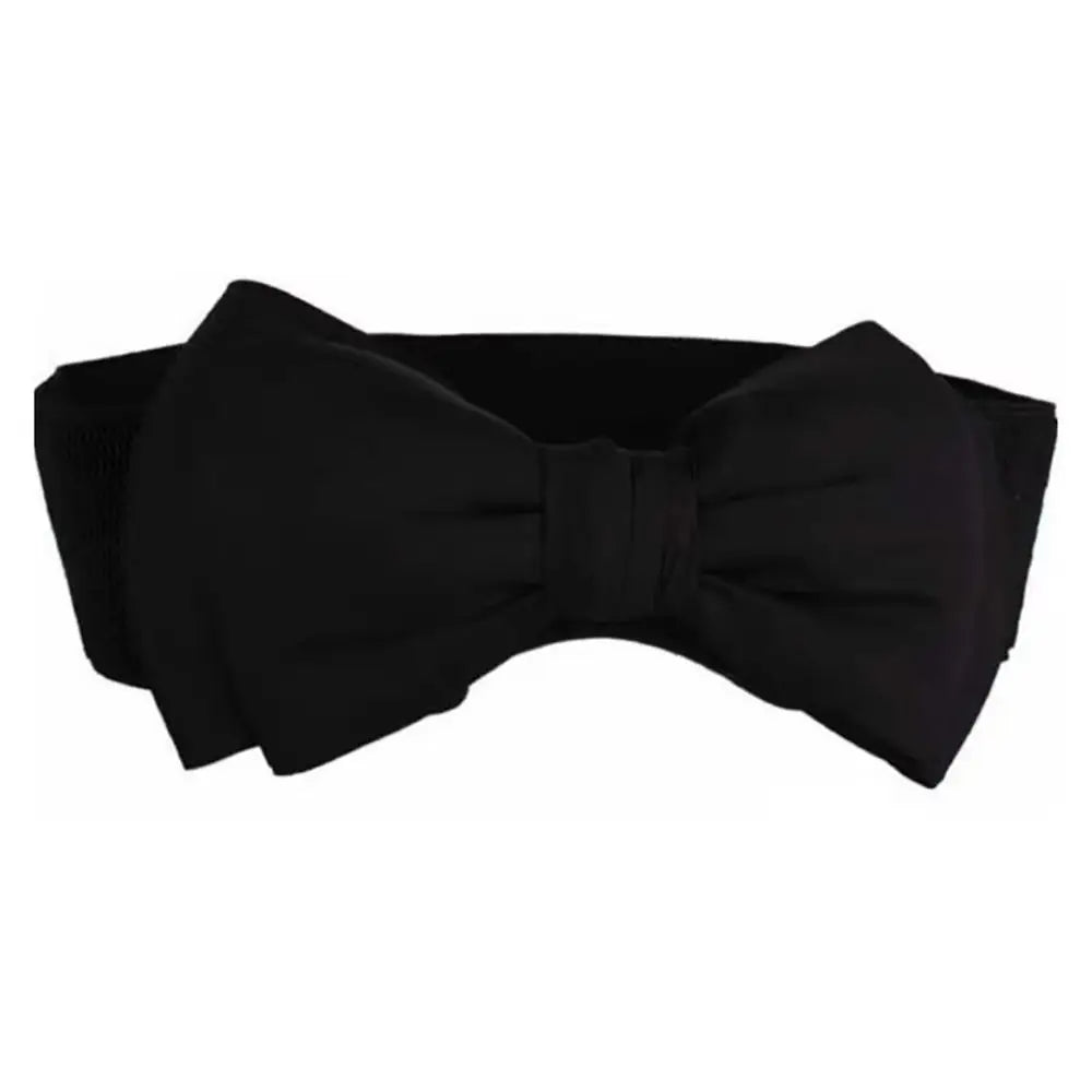 1Pcs New Big Bowknot Waist Belt Elastic Stretch Buckle Bow Waistband Wide Satin Bow Belt for Girls Lady Women