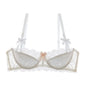 French Pure Passion Bow Shaped Shoulder Strap Lace Sexy Half Cup Push Up Bra Set Women's Thin Lingerie Big Breast Small Cup S-XL