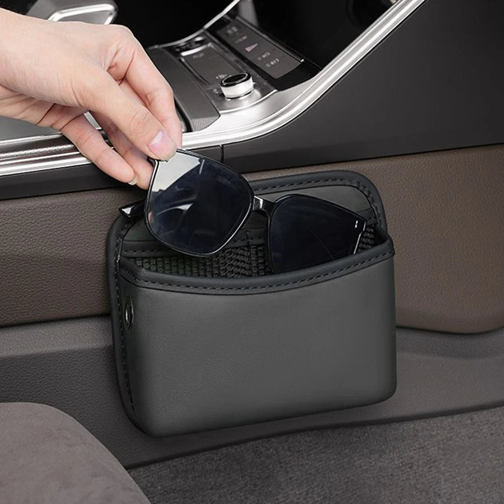 Universal Car Organizer Pocket Bag For Car Storage Box Collecting Bag Cards Phone Key Paste Box Self Adhesive Car Storage Pocket