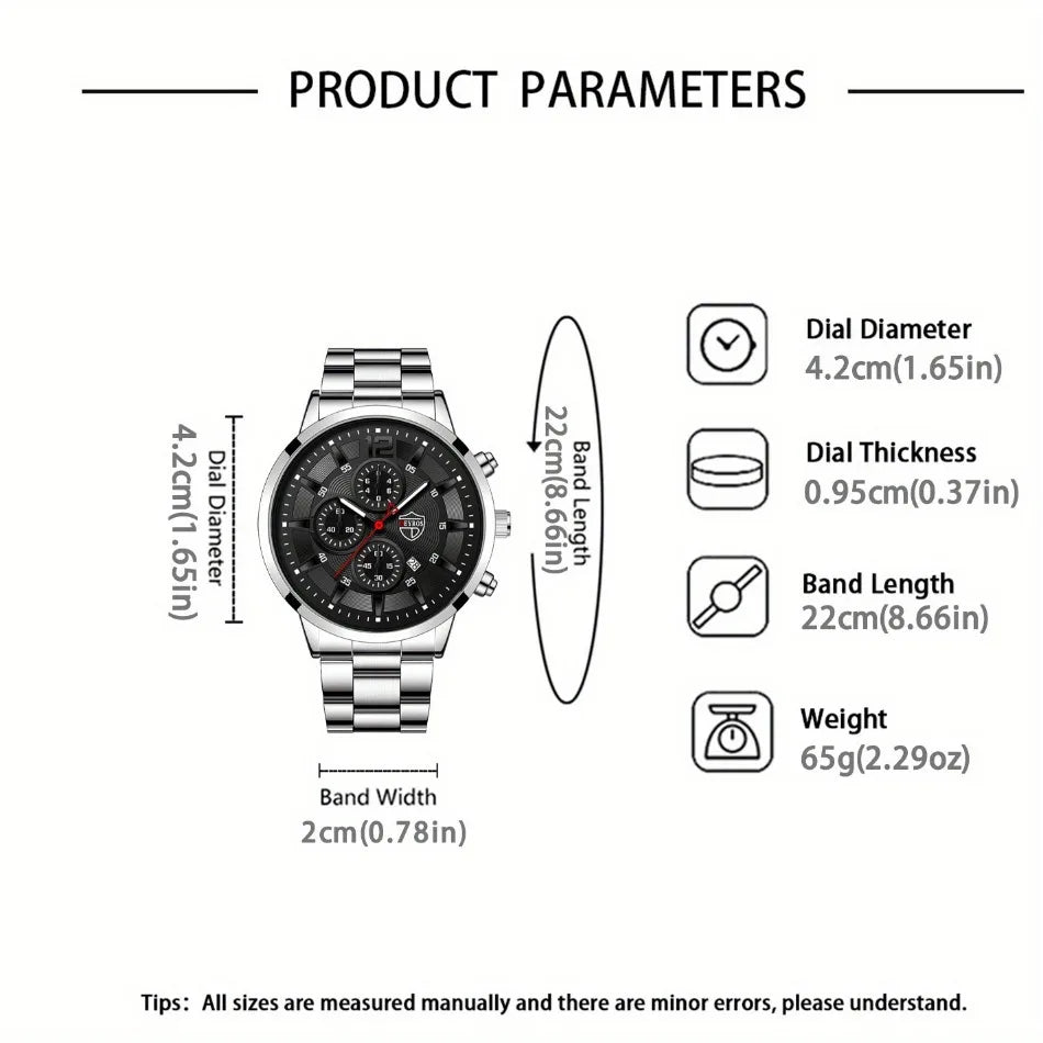 5p/set Business Casual Fashion Watch Set for Men, Travel Party Meeting Fashion Quartz Watch Set for Men, Halloween Gifts