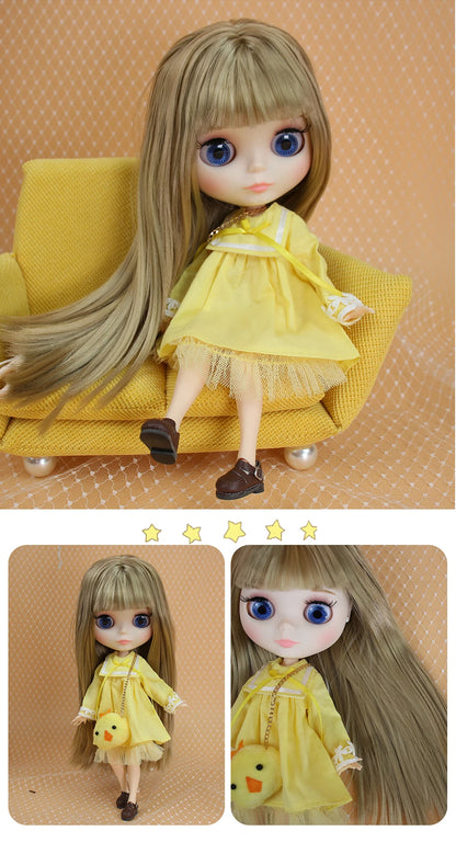 ICY DBS Blyth Doll Joint Body 30CM BJD Toy White Shiny Face and frosted Face with Extra Hands AB and Panel 1/6 DIY Fashion Doll
