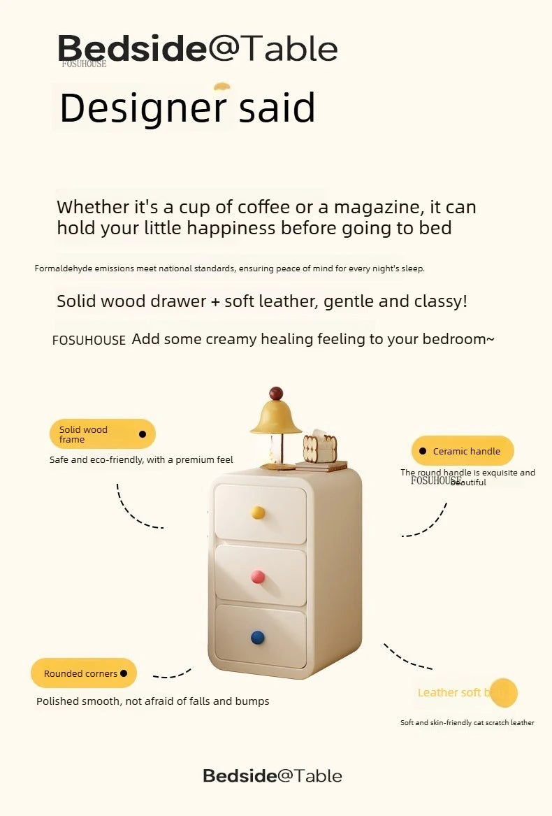 Cute Solid Wood Children's Nightstands for Children Furniture Dormitory Storage Bedside Tables Narrow Kid's Storage Cabinet