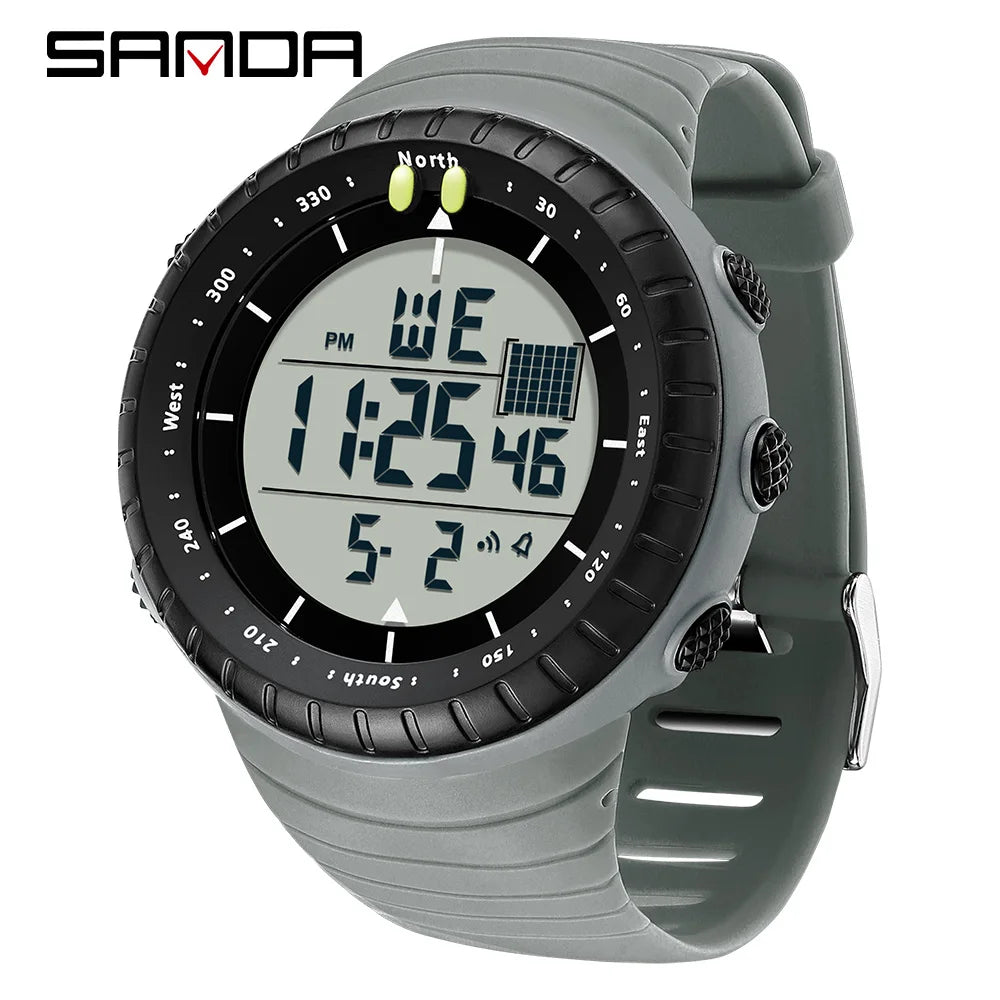 SANDA New 6256 Men's Electronic Watch Large Dial Outdoor Waterproof Sports Watch Night Light Alarm Clock Multi functional Watch